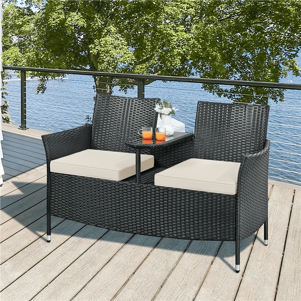 Outdoor Furniture Rattan - Premium Dış Mekan Çift Kişilik Sandalye