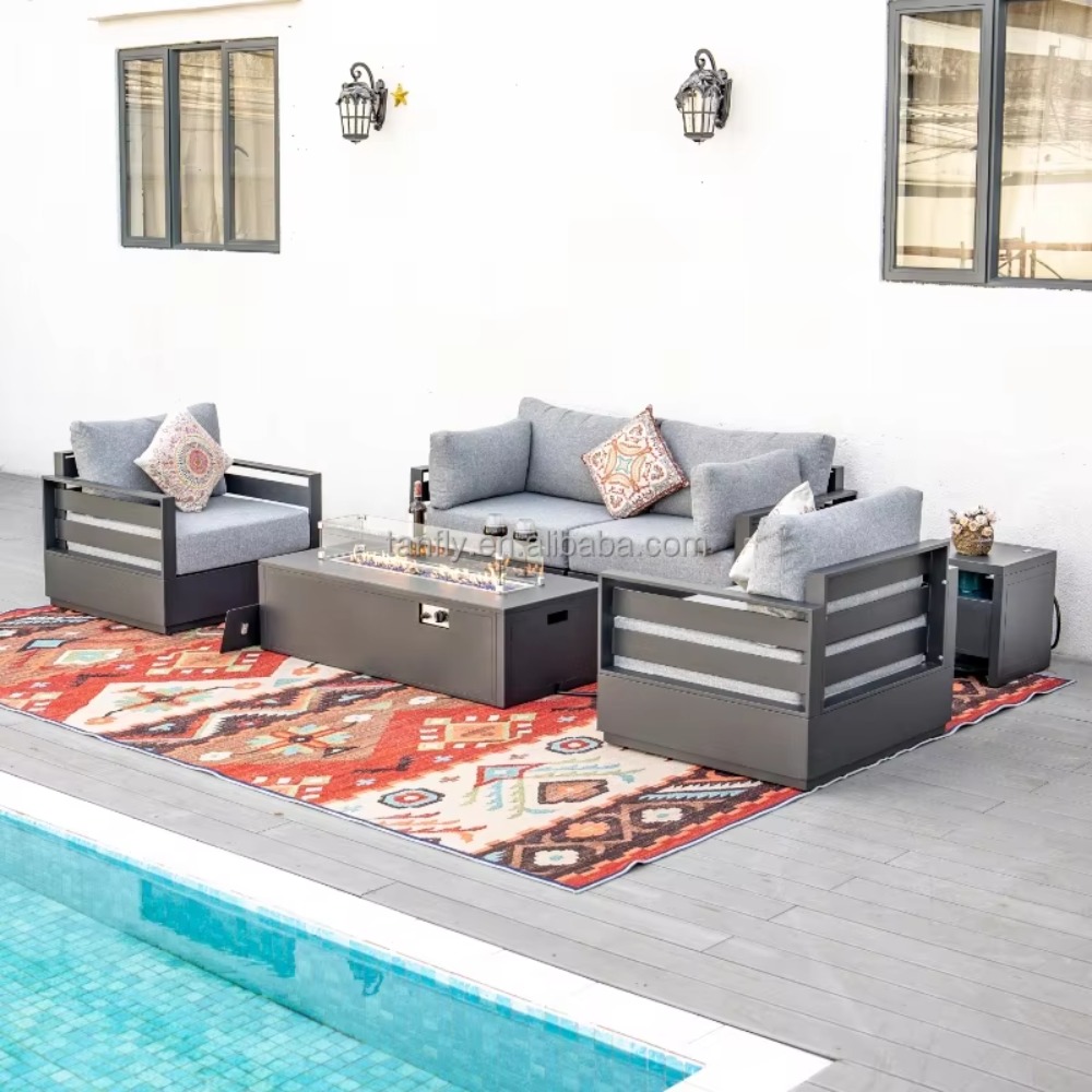 Outdoor Furniture Fire Table - Villa Otel Dış Mekan Mobilya Seti