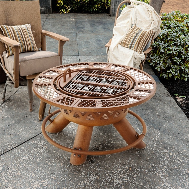 Outdoor Furniture Fire Table - 2026 Modern Dış Mekan Çelik Kömürlü