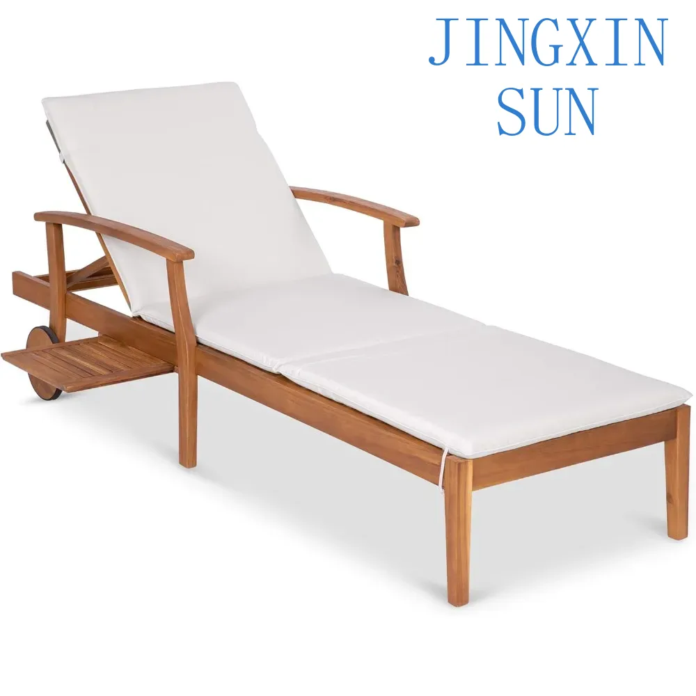 Outdoor Furniture Without Cushions - 79x26in Akasya Ahşap Şezlong Sandalye, Veranda