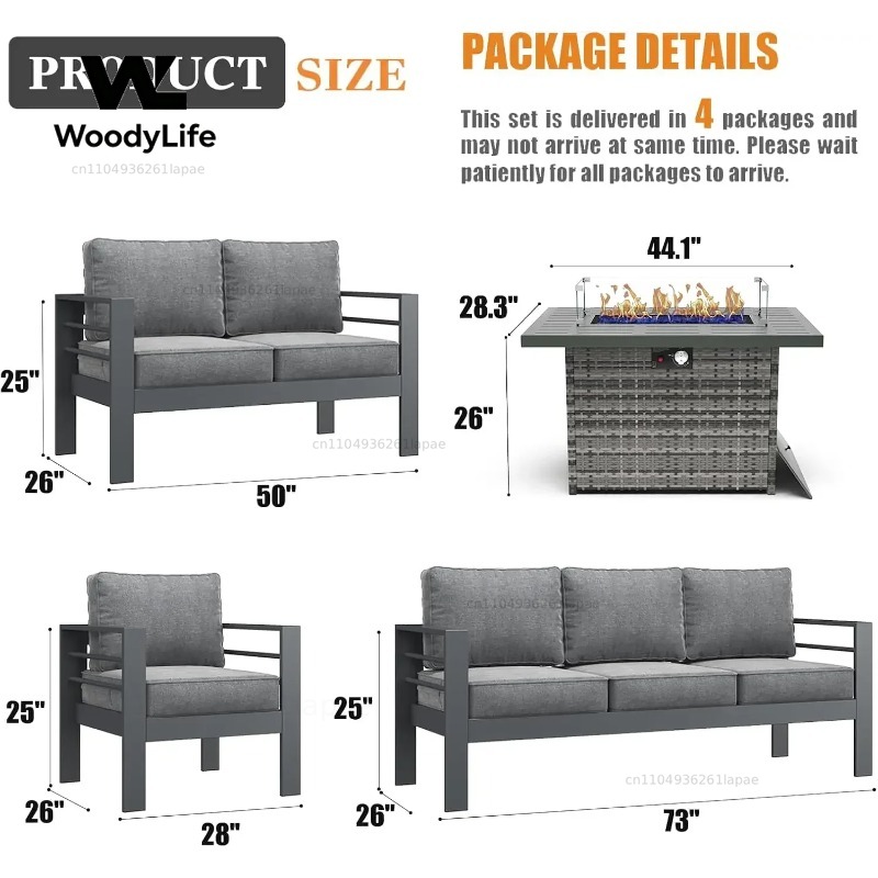 L5 Parçalı Modern Alüminyum Ba - Outdoor Furniture Fire Table incelemesi ve fiyatı