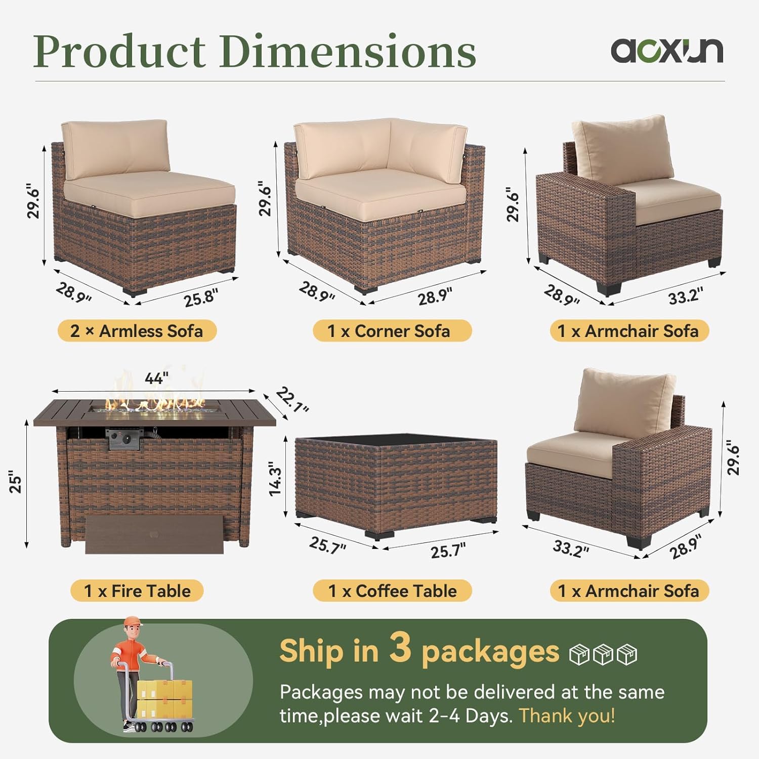 Geniş Kolçaklı ve 44 inç Ateş  - Outdoor Furniture Fire Table incelemesi ve fiyatı