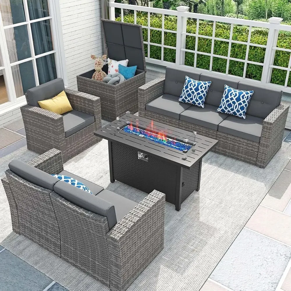 8 Parçalı Veranda Mobilya Seti - Outdoor Furniture Fire Table incelemesi ve fiyatı