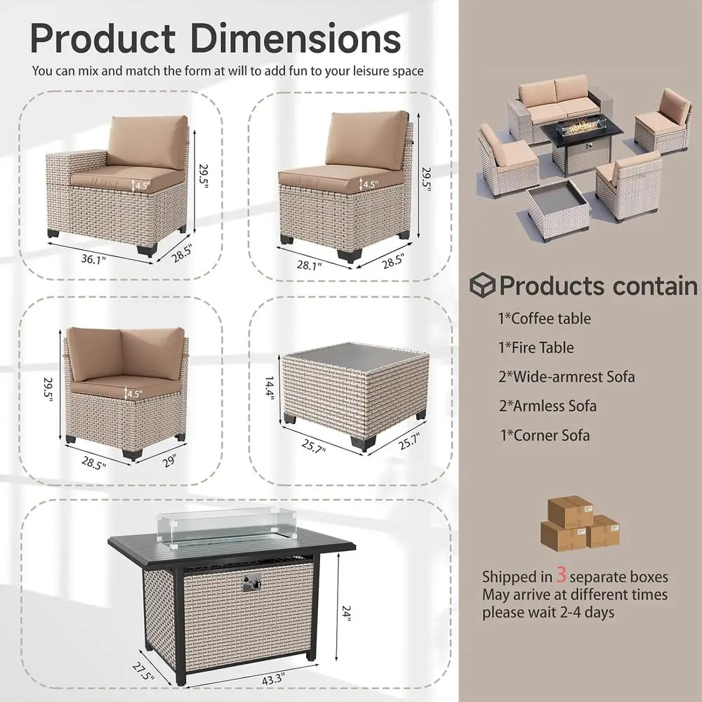 7 Parçalı Dış Mekan Veranda Mo - Outdoor Furniture Fire Table incelemesi ve fiyatı
