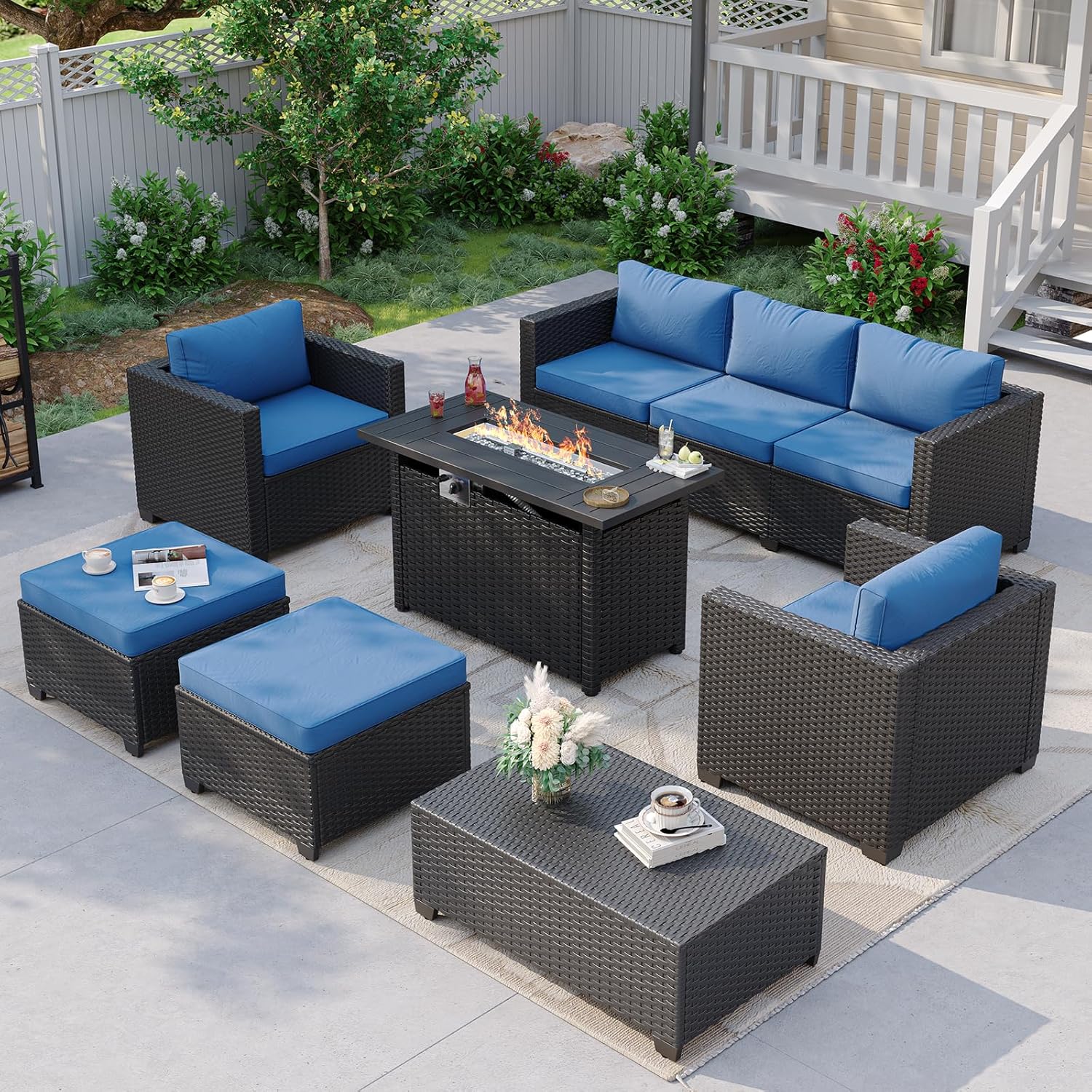 Lacivert Dış Mekan Köşe Koltuk - Outdoor Furniture Fire Table incelemesi ve fiyatı