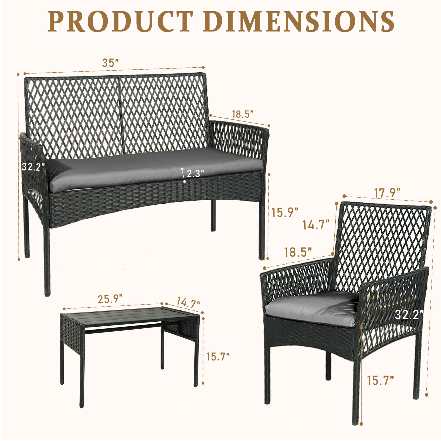 4 Parçalı Açık Hava Veranda Mo - Outdoor Furniture Without Cushions incelemesi ve fiyatı