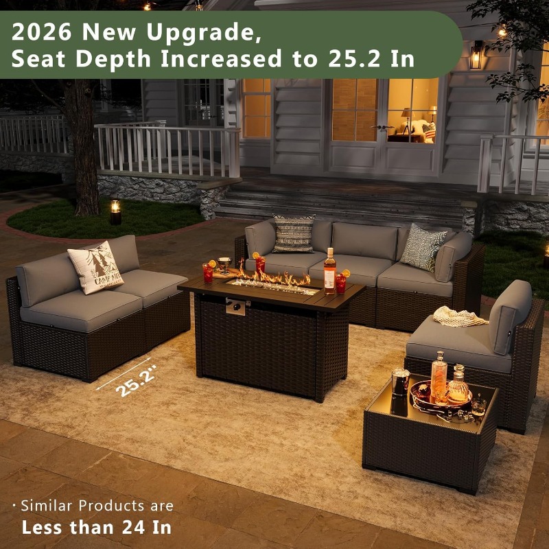 Aoxun 8 Parçalı Bahçe Mobilya  - Outdoor Furniture Fire Table incelemesi ve fiyatı