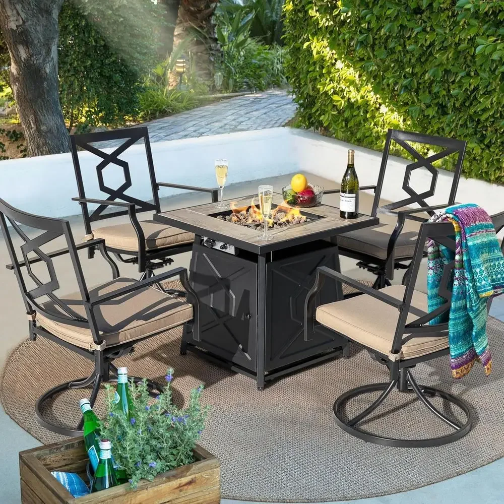 5 Parçalı Dış Mekan Veranda Mo - Outdoor Furniture Fire Table incelemesi ve fiyatı